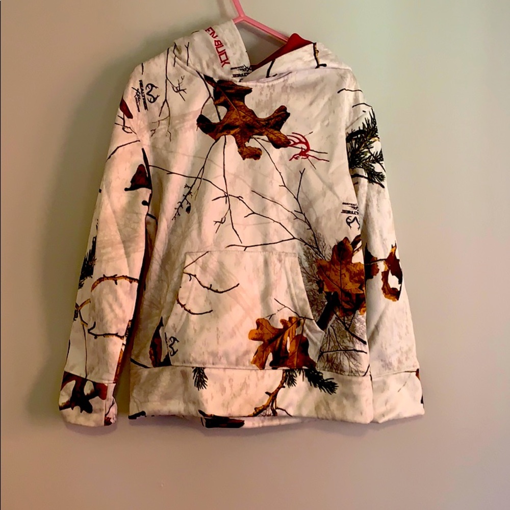 Girls White and Leaves  Sweatshirt